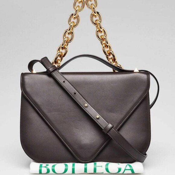 Bottega Veneta Brown Smooth Leather Mount Medium Envelope Crossbody Bag - Picture 11 of 11